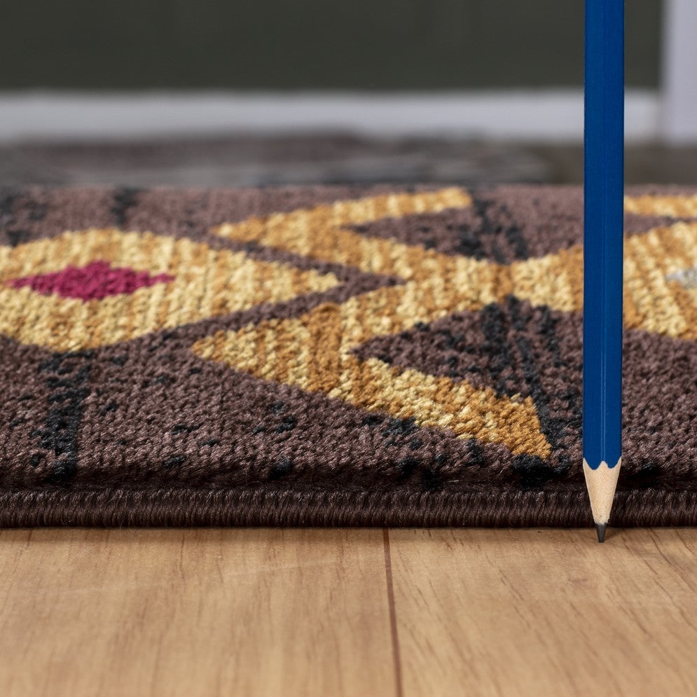 Tribes GC_YLS4005 Brown 5 ft. 3 in. x 7 ft. 3 in. Southwest Area Rug - Groovy Boardz