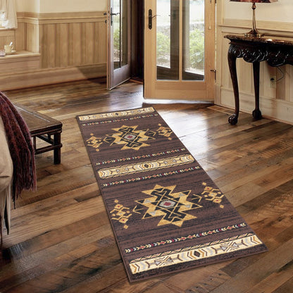 Tribes GC_YLS4005 Brown 5 ft. 3 in. x 7 ft. 3 in. Southwest Area Rug - Groovy Boardz