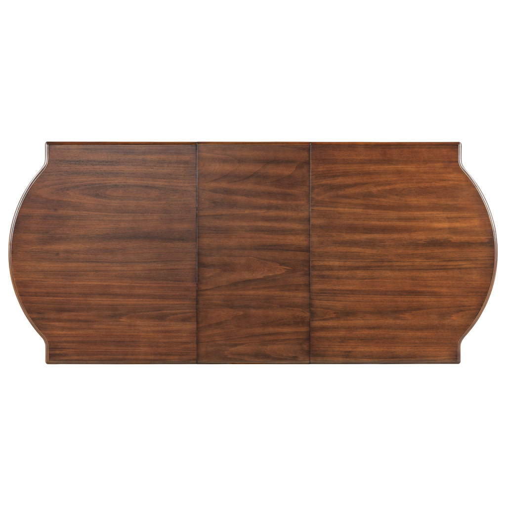 TOPMAX 6 Pieces 78inch Extendable Wood Dining Table Set with Bench, Traditional Kitchen Table Set with 18inch Removable Leaf and 4 Upholstered Dining Chairs, Espresso+Beige Dining Table Set