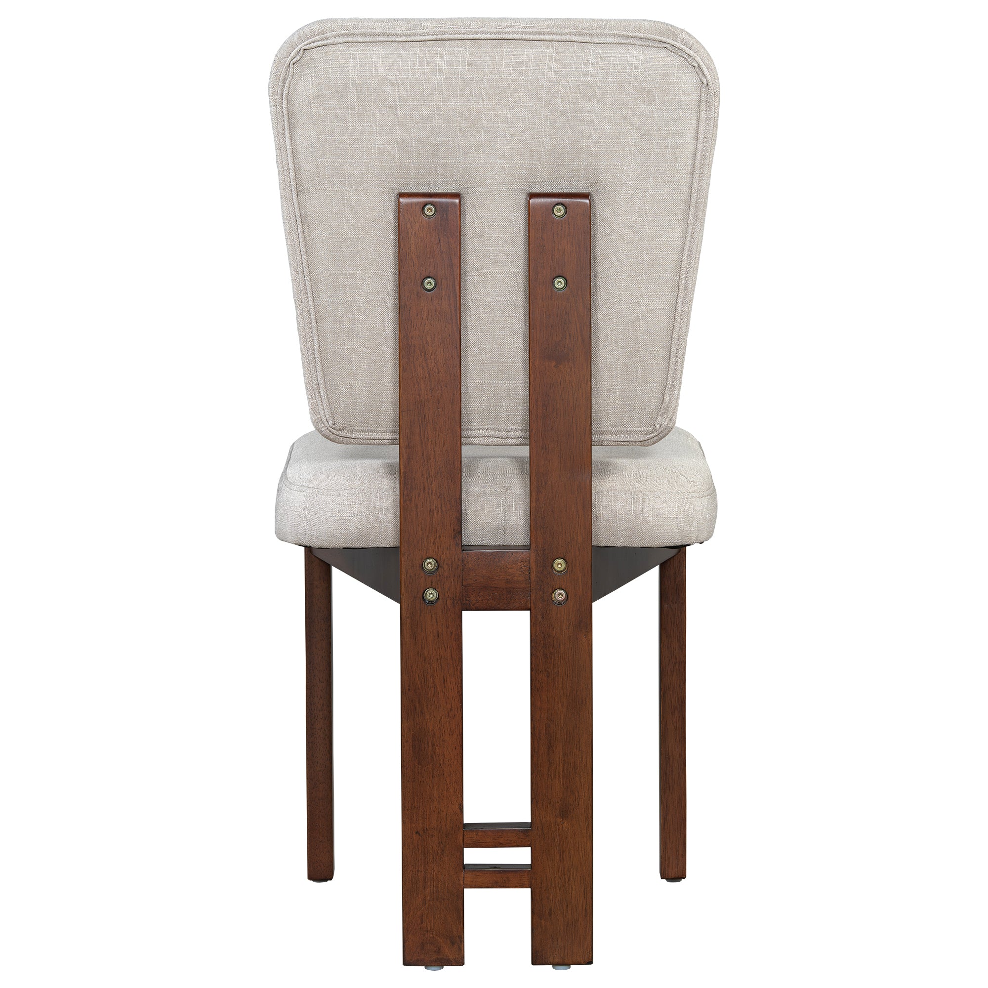 TOPMAX 6 Pieces 78inch Extendable Wood Dining Table Set with Bench, Traditional Kitchen Table Set with 18inch Removable Leaf and 4 Upholstered Dining Chairs, Espresso+Beige Dining Table Set