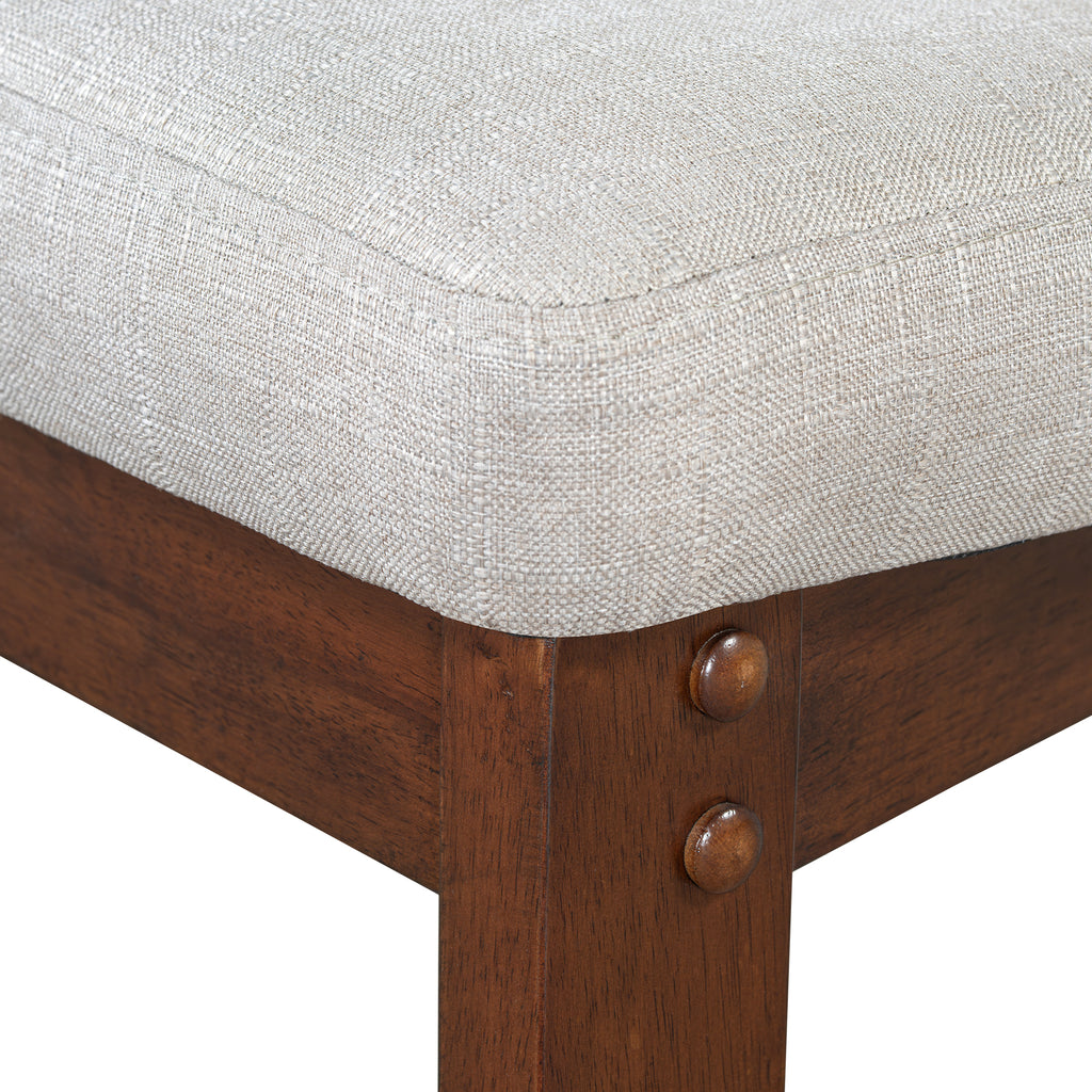 TOPMAX 6 Pieces 78inch Extendable Wood Dining Table Set with Bench, Traditional Kitchen Table Set with 18inch Removable Leaf and 4 Upholstered Dining Chairs, Espresso+Beige Dining Table Set