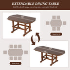 TOPMAX 6 Pieces 78inch Extendable Wood Dining Table Set with Bench, Traditional Kitchen Table Set with 18inch Removable Leaf and 4 Upholstered Dining Chairs, Espresso+Beige Dining Table Set