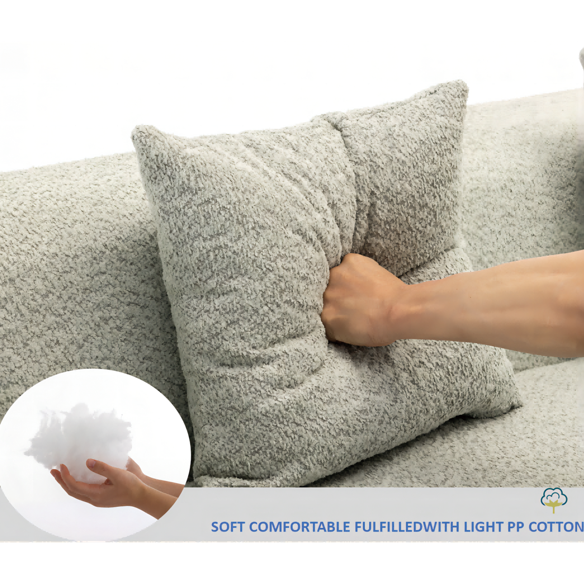 [VIDEO PROVIDED][ New And Upgraded Extended Edition]Modular sofa , modern minimalist style sofa,  upholstered ,  free combination, round fiber fabric, anti-wrinkle fabric,Dimension extension,Green