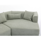 [VIDEO PROVIDED][ New And Upgraded Extended Edition]Modular sofa , modern minimalist style sofa,  upholstered ,  free combination, round fiber fabric, anti-wrinkle fabric,Dimension extension,Green