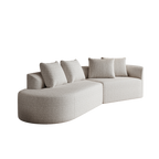 Modern Upholstered Oversized Sectional Sofa, 112-Inch Chenille 4-Seater Extra Deep & Wide Seat Curved Cloud Couch with 4 Throw Pillows, Free Combination Sofa Couch for Living Room,Bedroom