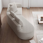 Modern Upholstered Oversized Sectional Sofa, 112-Inch Chenille 4-Seater Extra Deep & Wide Seat Curved Cloud Couch with 4 Throw Pillows, Free Combination Sofa Couch for Living Room,Bedroom