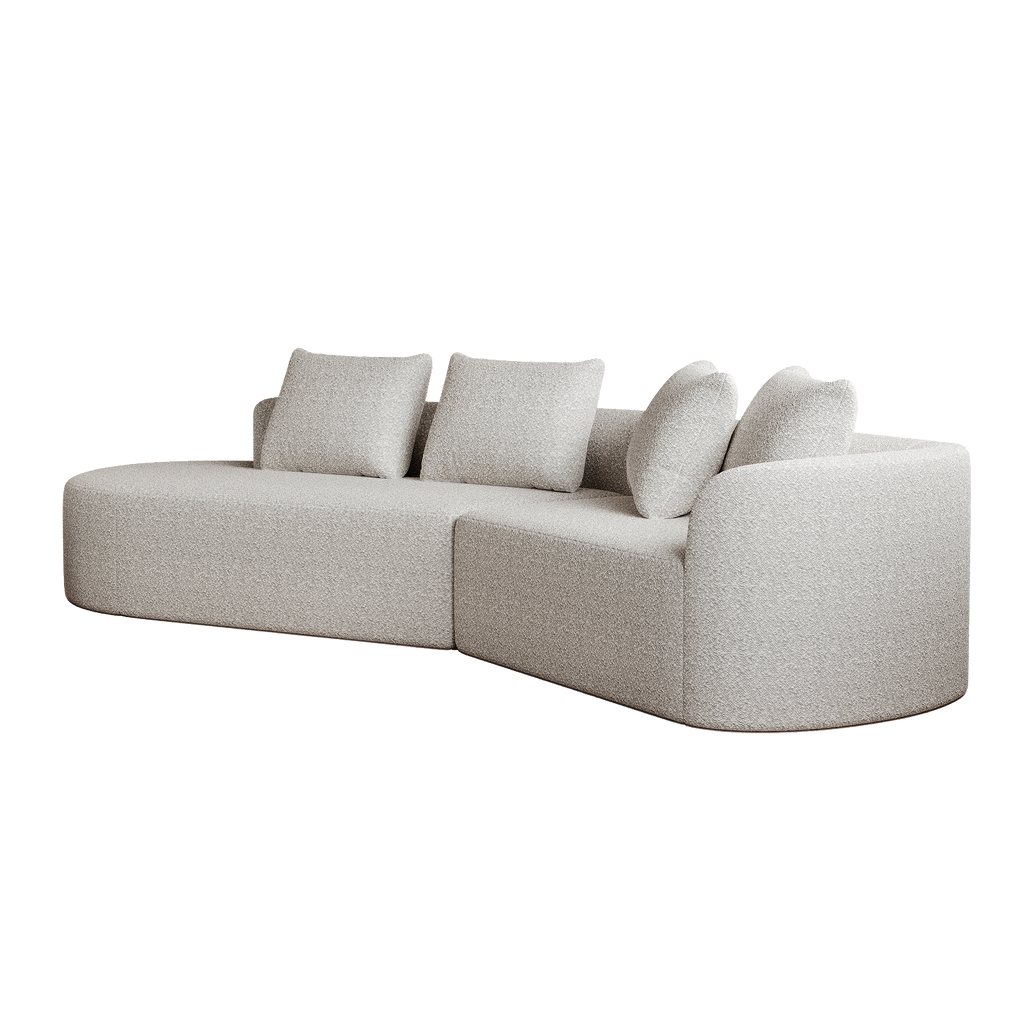 Modern Upholstered Oversized Sectional Sofa, 112-Inch Chenille 4-Seater Extra Deep & Wide Seat Curved Cloud Couch with 4 Throw Pillows, Free Combination Sofa Couch for Living Room,Bedroom