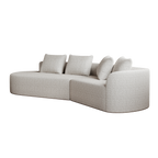 Modern Upholstered Oversized Sectional Sofa, 112-Inch Chenille 4-Seater Extra Deep & Wide Seat Curved Cloud Couch with 4 Throw Pillows, Free Combination Sofa Couch for Living Room,Bedroom