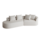 Modern Upholstered Oversized Sectional Sofa, 112-Inch Chenille 4-Seater Extra Deep & Wide Seat Curved Cloud Couch with 4 Throw Pillows, Free Combination Sofa Couch for Living Room,Bedroom