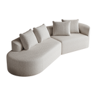 Modern Upholstered Oversized Sectional Sofa, 112-Inch Chenille 4-Seater Extra Deep & Wide Seat Curved Cloud Couch with 4 Throw Pillows, Free Combination Sofa Couch for Living Room,Bedroom