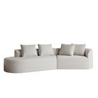 Modern Upholstered Oversized Sectional Sofa, 112-Inch Chenille 4-Seater Extra Deep & Wide Seat Curved Cloud Couch with 4 Throw Pillows, Free Combination Sofa Couch for Living Room,Bedroom