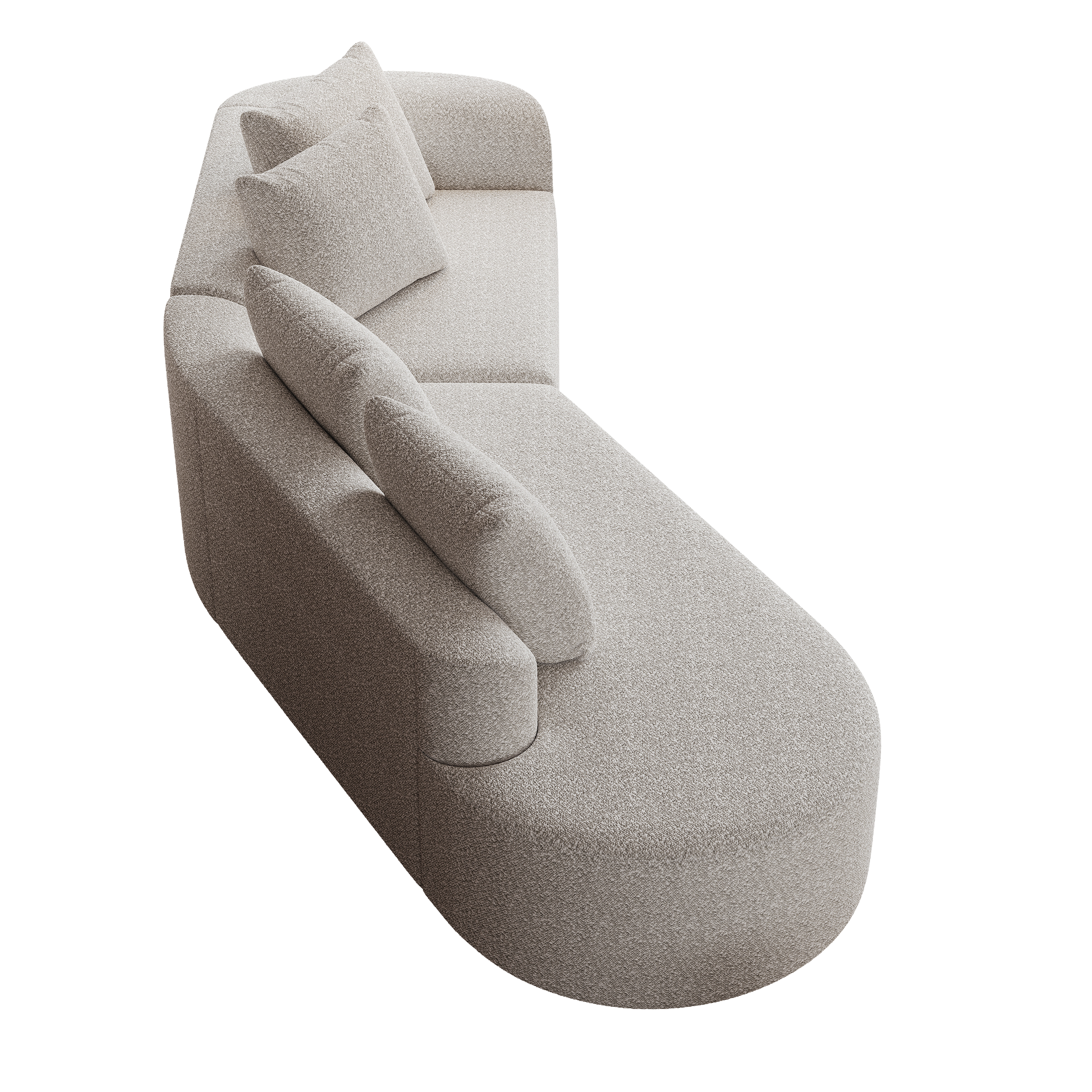 Modern Upholstered Oversized Sectional Sofa, 112-Inch Chenille 4-Seater Extra Deep & Wide Seat Curved Cloud Couch with 4 Throw Pillows, Free Combination Sofa Couch for Living Room,Bedroom