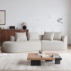 Modern Upholstered Oversized Sectional Sofa, 112-Inch Chenille 4-Seater Extra Deep & Wide Seat Curved Cloud Couch with 4 Throw Pillows, Free Combination Sofa Couch for Living Room,Bedroom