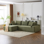 108*68 inch extra large deep modular sofa, cloud sofa 4-person sofa, can sit or lie down, living room corduroy modular sofa, no assembly required, green