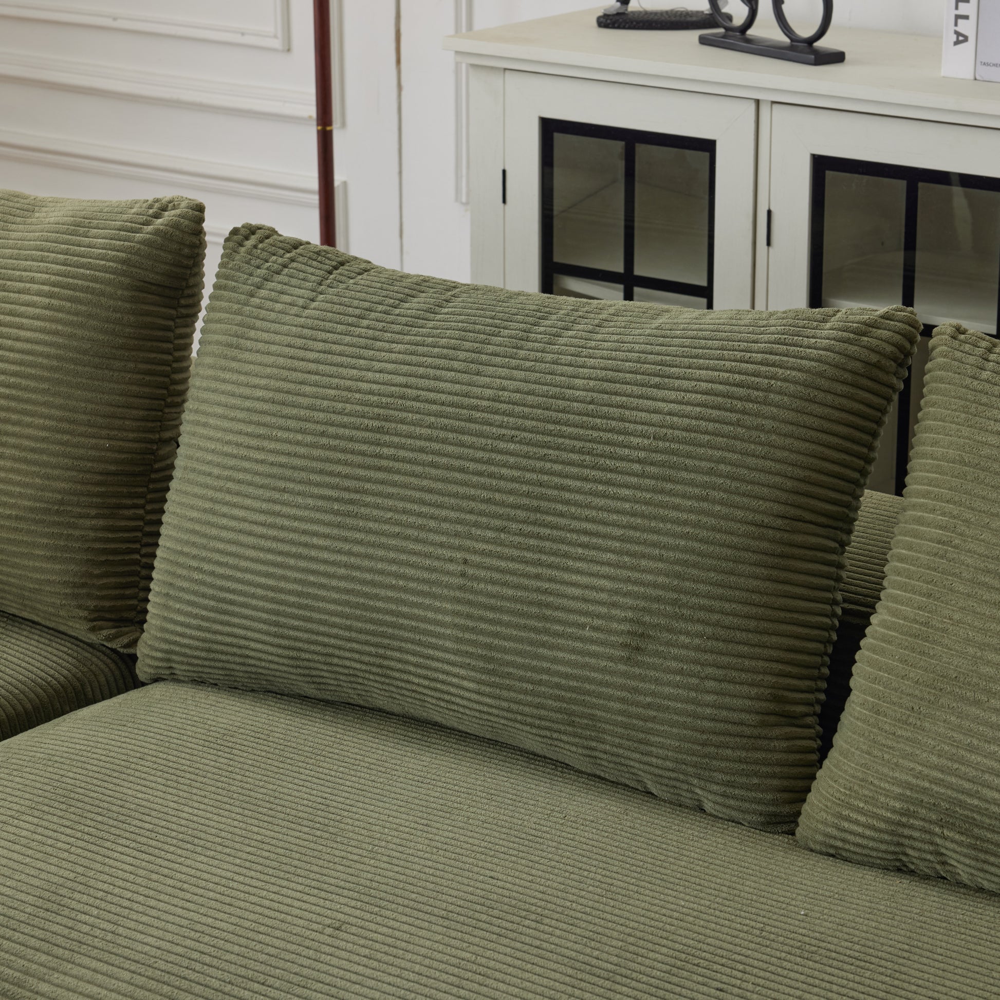 108*68 inch extra large deep modular sofa, cloud sofa 4-person sofa, can sit or lie down, living room corduroy modular sofa, no assembly required, green