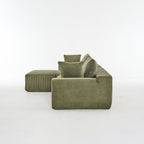 108*68 inch extra large deep modular sofa, cloud sofa 4-person sofa, can sit or lie down, living room corduroy modular sofa, no assembly required, green