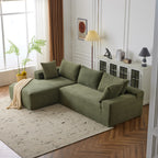 108*68 inch extra large deep modular sofa, cloud sofa 4-person sofa, can sit or lie down, living room corduroy modular sofa, no assembly required, green