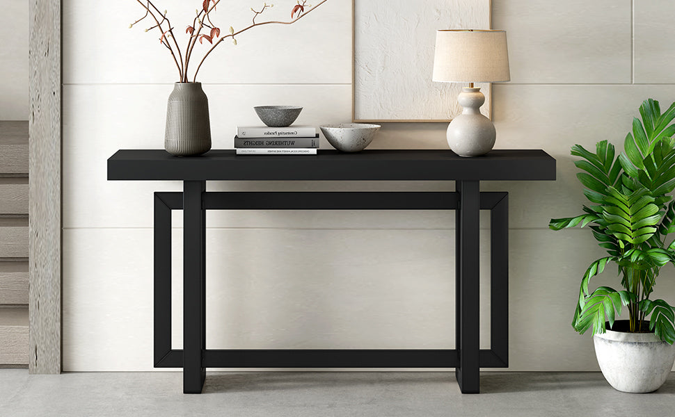 U_STYLE Contemporary Console Table with Wood Top, Extra Long Entryway Table for Entryway, Hallway, Living Room, Foyer, Corridor