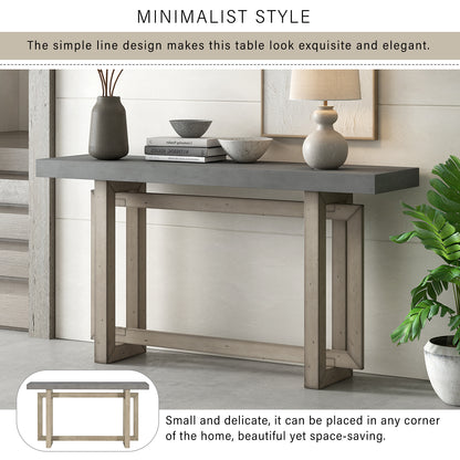U_STYLE Contemporary Console Table with Wood Top, Extra Long Entryway Table for Entryway, Hallway, Living Room, Foyer, Corridor