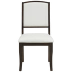 TOPMAX Farmhouse Extendable Round Dining Table Set for 4, 5-Piece Kitchen Table Set with 4 Upholstered Chairs and 16inch Removable Leaf for Small Places, Espresso+Beige Dining Table Set