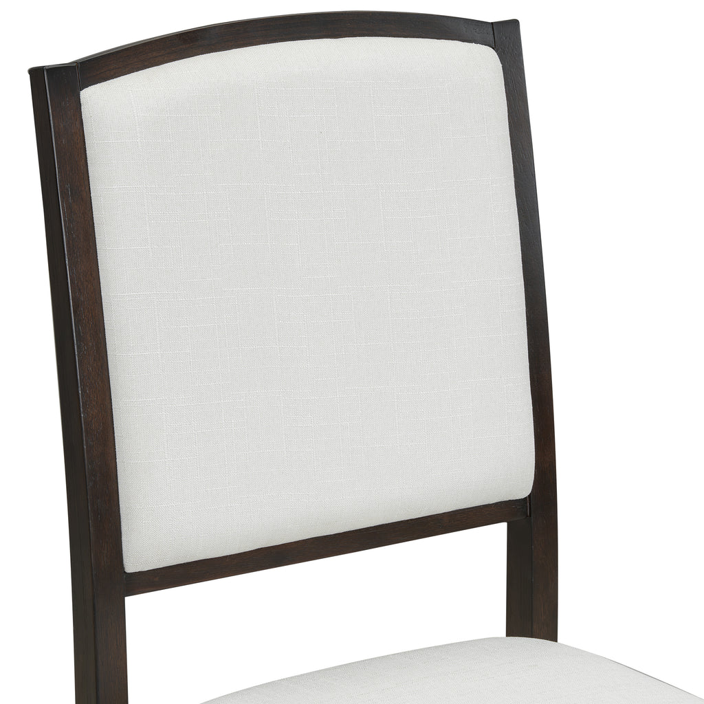 TOPMAX Farmhouse Extendable Round Dining Table Set for 4, 5-Piece Kitchen Table Set with 4 Upholstered Chairs and 16inch Removable Leaf for Small Places, Espresso+Beige Dining Table Set