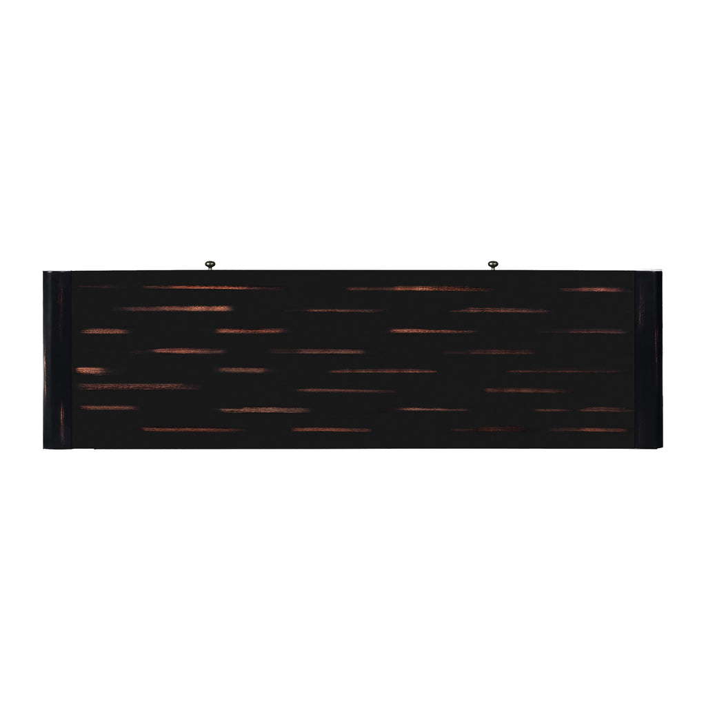 TREXM Curved Console Table with Storage, Wooden Entryway Table with 2 Drawers, Farmhouse Rustic Console Tables for Entryway, Hallway, Living Room, Distressed Black