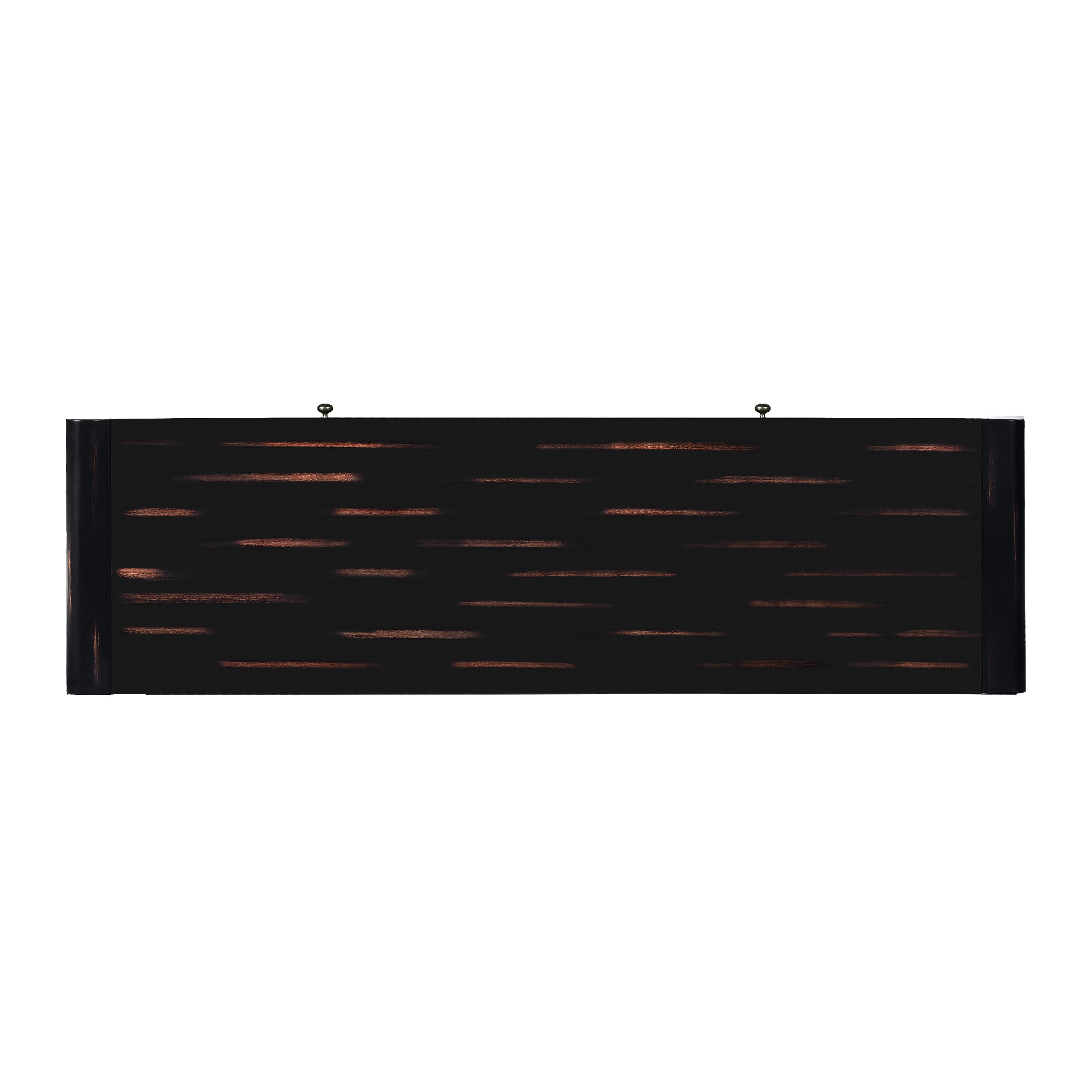 TREXM Curved Console Table with Storage, Wooden Entryway Table with 2 Drawers, Farmhouse Rustic Console Tables for Entryway, Hallway, Living Room, Distressed Black