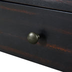 TREXM Curved Console Table with Storage, Wooden Entryway Table with 2 Drawers, Farmhouse Rustic Console Tables for Entryway, Hallway, Living Room, Distressed Black