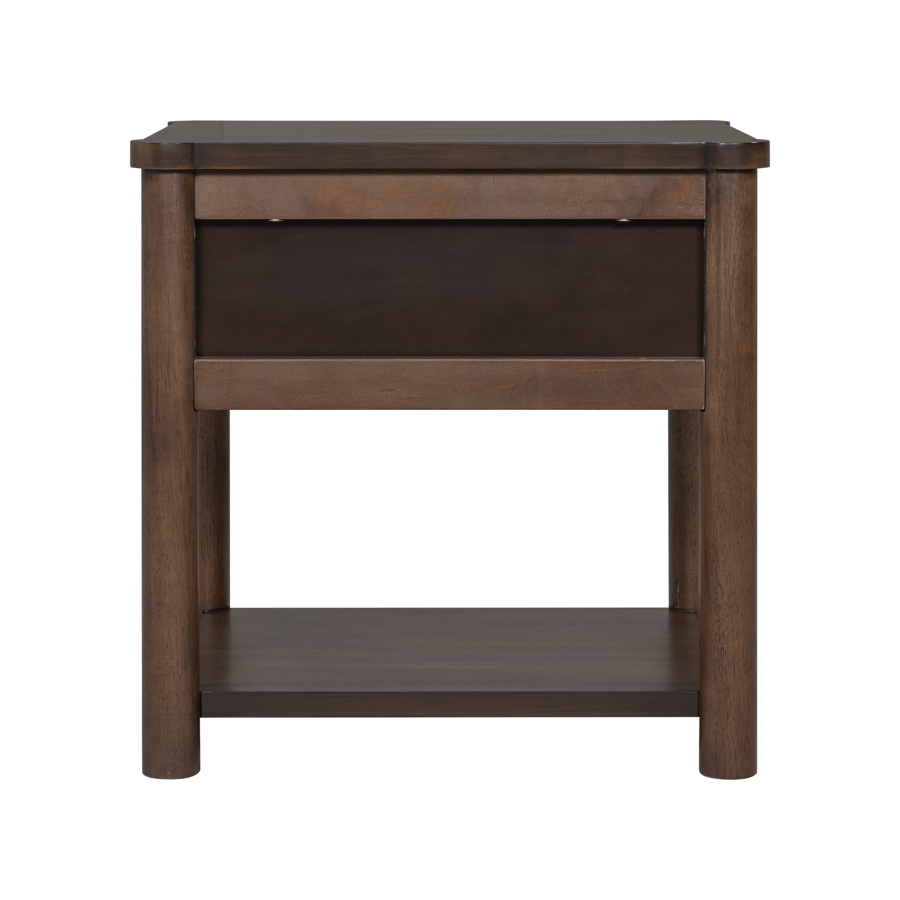 Wood Nightstand,Modern Nightstands with Drawer, Farmhouse Bedside Table for Bedroom Living Room,MP2(set of 2) Walnut&Light Grey Color Nightstands