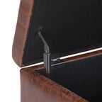 Owen - Coffee Table Storage Ottoman - Distressed Saddle Brown