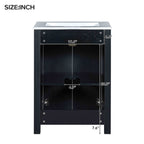 24x18x34 Inches Vintage Style Small Bathroom Vanity Combo with Ceramic Sink, 2 Soft-close Doors - Groovy Boardz
