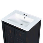 24x18x34 Inches Vintage Style Small Bathroom Vanity Combo with Ceramic Sink, 2 Soft-close Doors - Groovy Boardz