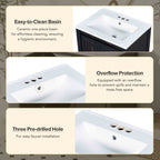24x18x34 Inches Vintage Style Small Bathroom Vanity Combo with Ceramic Sink, 2 Soft-close Doors - Groovy Boardz