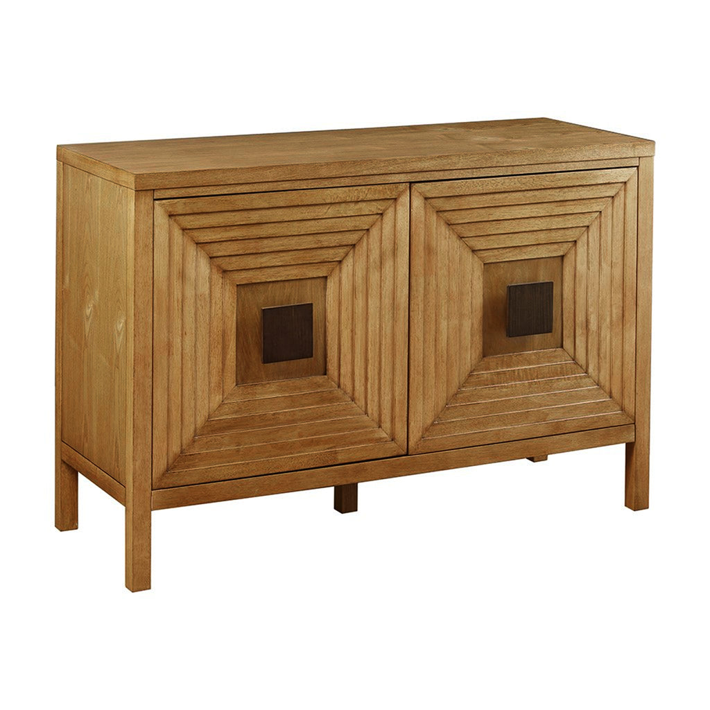 Accent Cabinet with Adjustable Shelves Natural Elm Finish 47.5 Inches Storage Cabinet