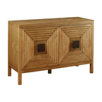 Accent Cabinet with Adjustable Shelves Natural Elm Finish 47.5 Inches Storage Cabinet