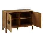 Accent Cabinet with Adjustable Shelves Natural Elm Finish 47.5 Inches Storage Cabinet