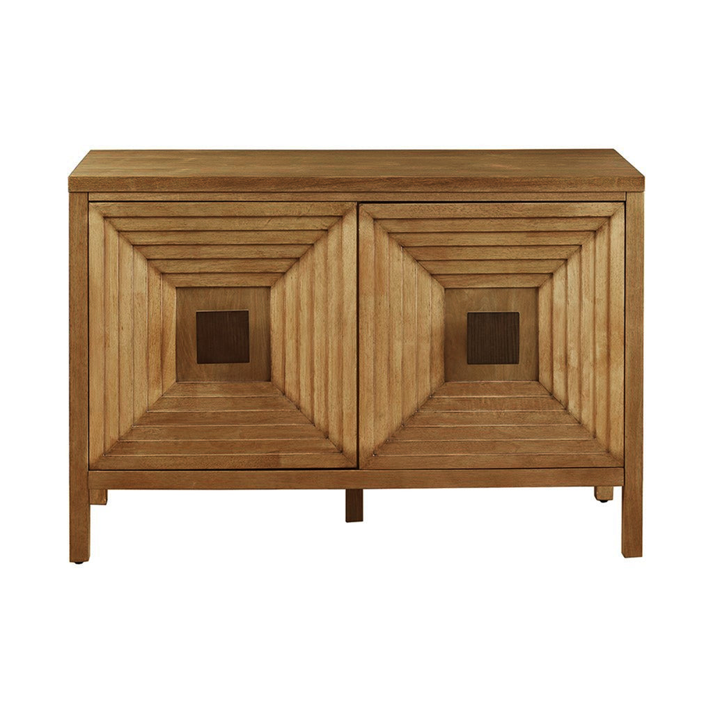 Accent Cabinet with Adjustable Shelves Natural Elm Finish 47.5 Inches Storage Cabinet