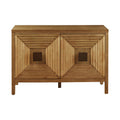 Accent Cabinet with Adjustable Shelves Natural Elm Finish 47.5 Inches Storage Cabinet
