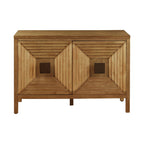Accent Cabinet with Adjustable Shelves Natural Elm Finish 47.5 Inches Storage Cabinet