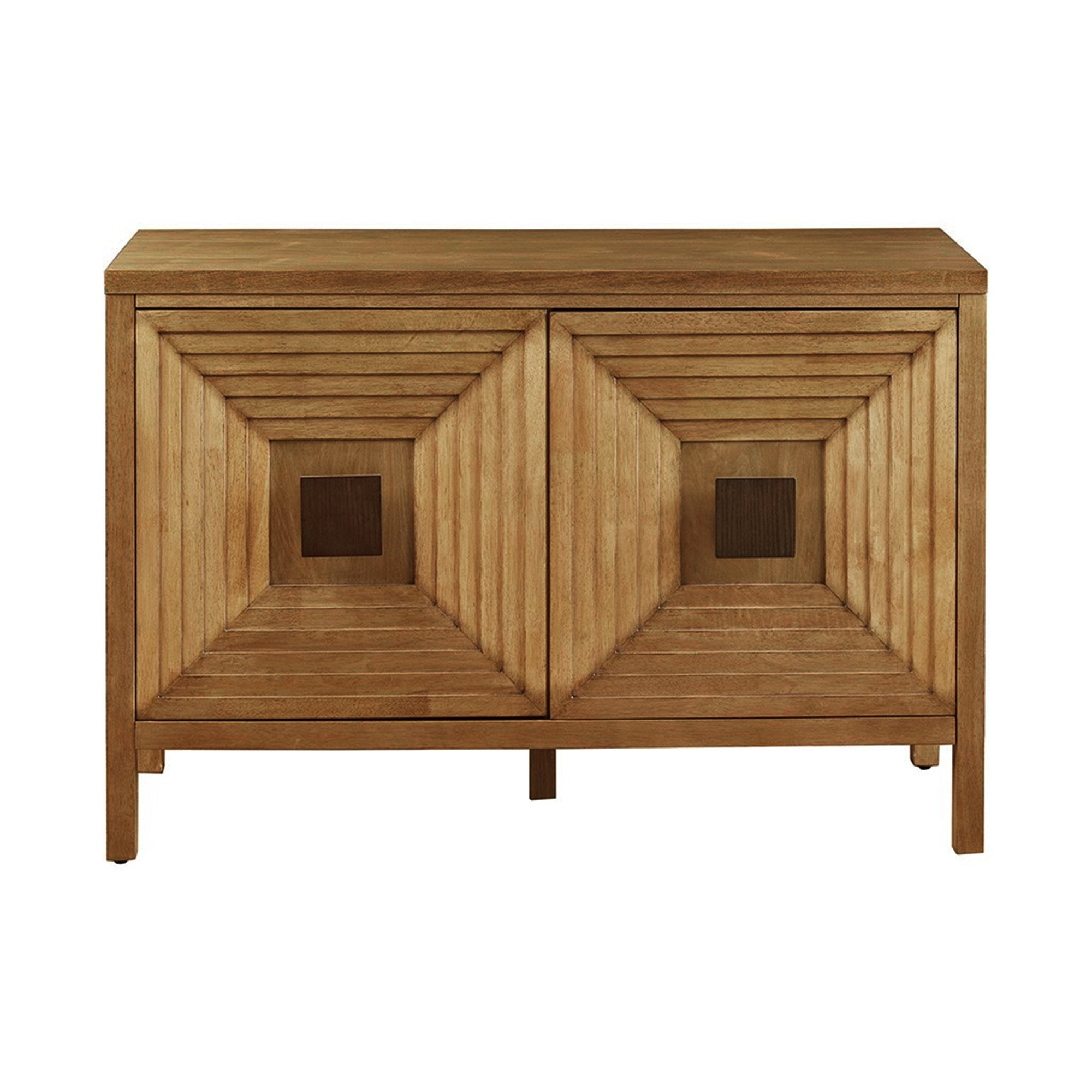 Accent Cabinet with Adjustable Shelves Natural Elm Finish 47.5 Inches Storage Cabinet