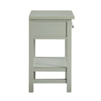 Finley 1-Drawer Storage Nightstand in Antique Gray with Distressed Wood Finish and Faux Keyhole Detail