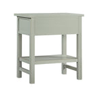 Finley 1-Drawer Storage Nightstand in Antique Gray with Distressed Wood Finish and Faux Keyhole Detail