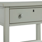 Finley 1-Drawer Storage Nightstand in Antique Gray with Distressed Wood Finish and Faux Keyhole Detail