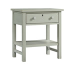 Finley 1-Drawer Storage Nightstand in Antique Gray with Distressed Wood Finish and Faux Keyhole Detail
