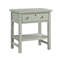 Finley 1-Drawer Storage Nightstand in Antique Gray with Distressed Wood Finish and Faux Keyhole Detail