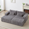 87 Oversized Sectional Lounge Chaise,No Assembly Required,Cloud Plush Loveseat with two Removable Footstool,Fluffy Modern Sleeper Chair for Indoor Living Room Bedroom