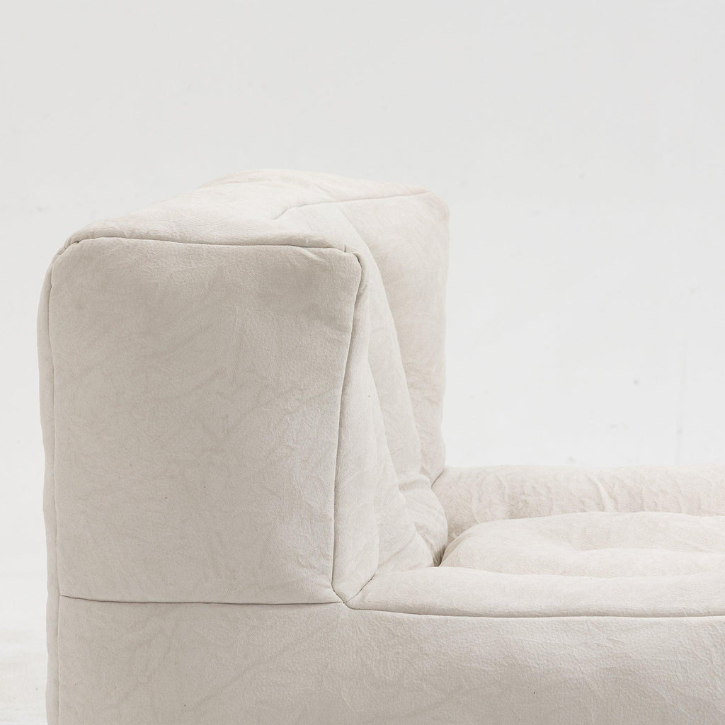 Fluffy White Velvet Bean Bag Chair 38.5" x 36.6" x 30" Inches.
