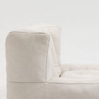 Fluffy White Velvet Bean Bag Chair 38.5" x 36.6" x 30" Inches.