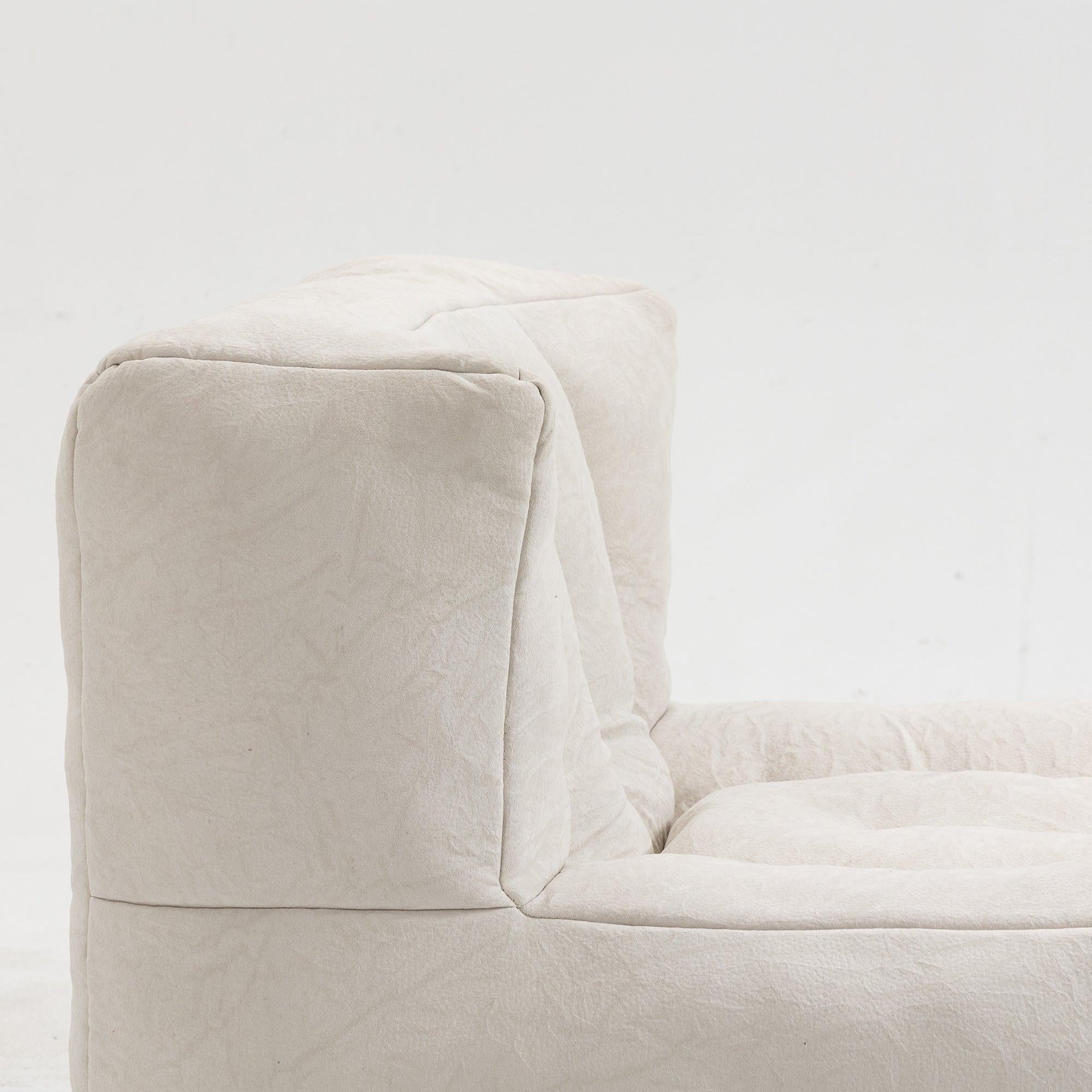 Fluffy White Velvet Bean Bag Chair 38.5" x 36.6" x 30" Inches.