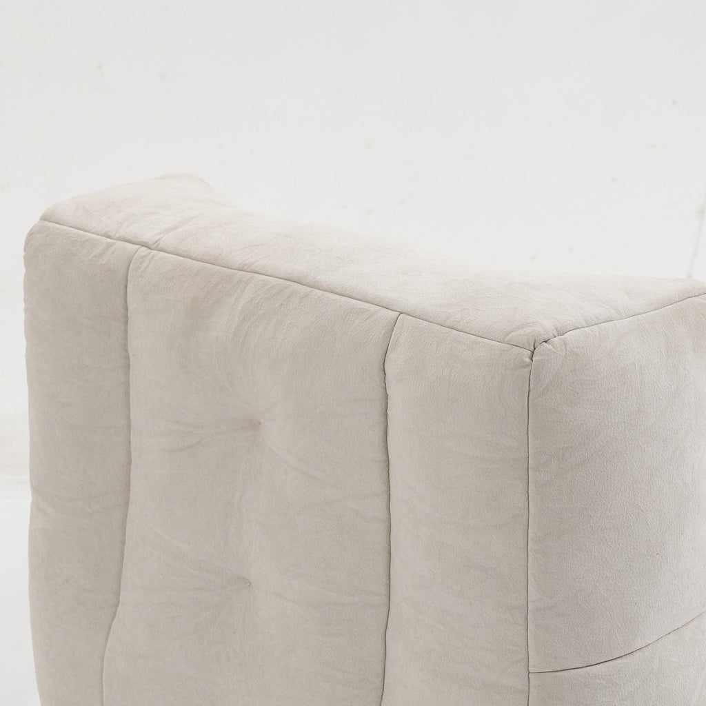 Fluffy White Velvet Bean Bag Chair 38.5" x 36.6" x 30" Inches.